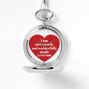 Montre Affirmation de verset biblique positif Cœur rouge 