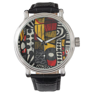 Montre African Tribal Motif Watch