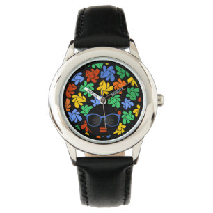Montre Afro Diva Arc-en-ciel