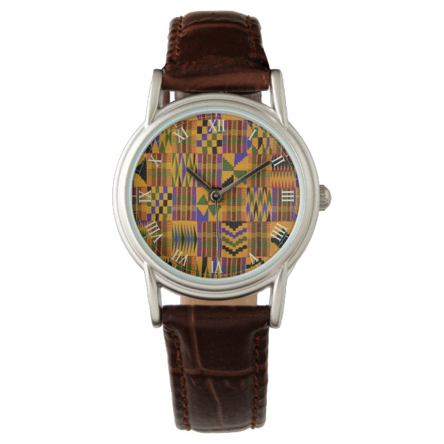 Montre Afrocentrique Kente Wristwatch (devant)