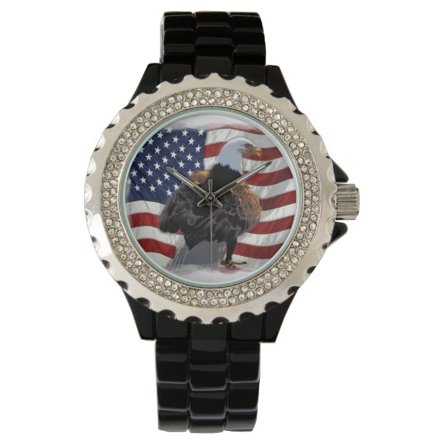 Montre Aigle et drapeau américain pour le patriote (devant)