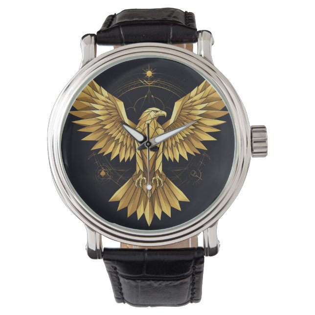 Montre Aigle géométrique doré (devant)