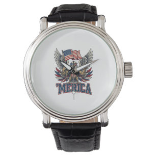 Montre Aigle Patriotique Merica Vintage Vector Design de