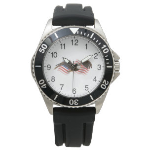 Montre Aigle volant avec drapeau américain