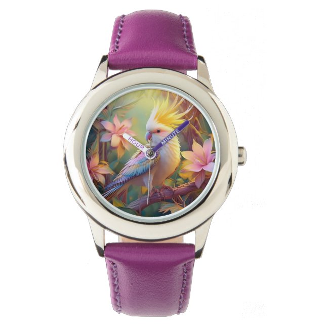 Montre Aile Iridescente Cockatiel Imaginaire Oiseau (devant)