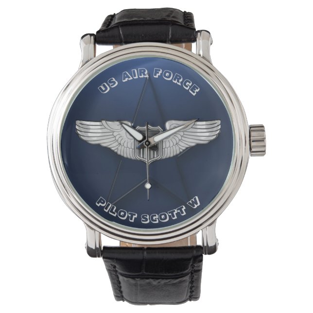 Montre Ailes de pilotes de la Force aérienne Cadeau perso (devant)