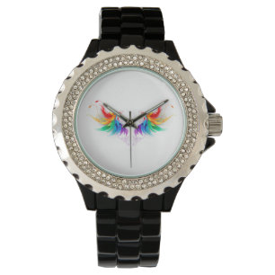 Montre Ailes fluffy arc-en-ciel