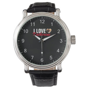 Montre Aimer Photo personnalisée Coeur et nom Poster