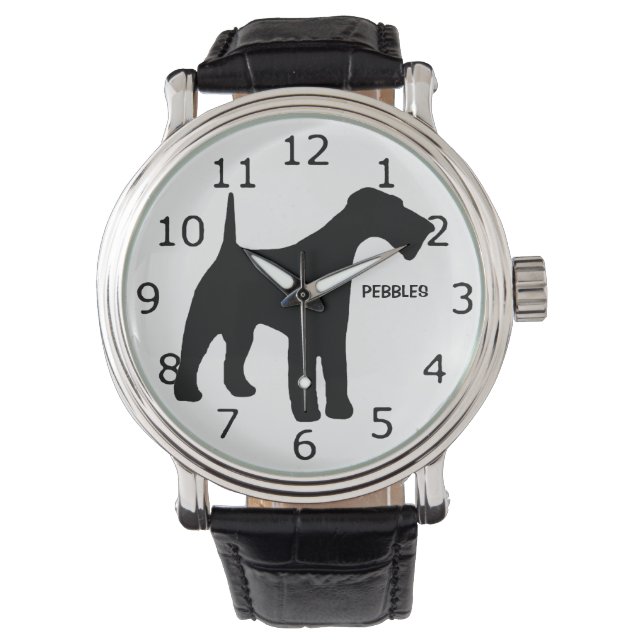 Montre Airedale Terrier Chien de la silhouette (devant)
