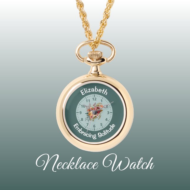 Montre Ajouter le nom floral introverti solitude vert (Créateur téléchargé)