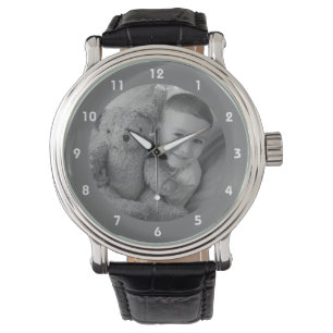 Montre Ajoutez votre photo-souvenir pour le gris papa