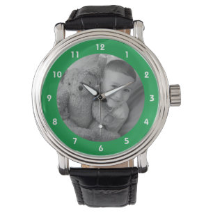 Montre Ajoutez votre photo-souvenir pour le vert papa