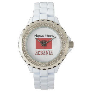 Montre Albanie et Drapeau Albanais Personnalisés 