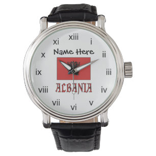 Montre Albanie et drapeau albanais Personnalisés 