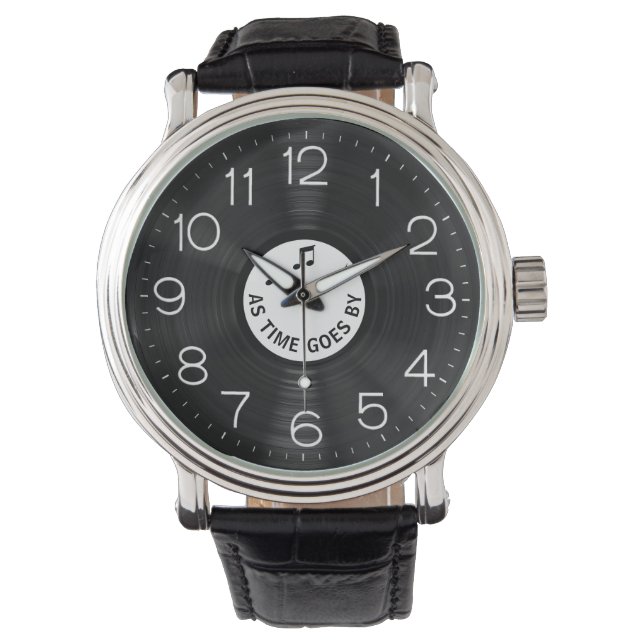 Montre Album Black LP Vinyl Record (devant)