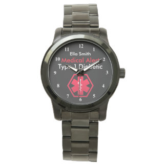 Montre Alerte sur le diabète pour femmes Type 1 ou 2 Surd