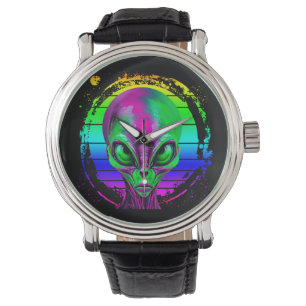 Montre Alien Arc-en-Ciel Coloré Moderne Tendance