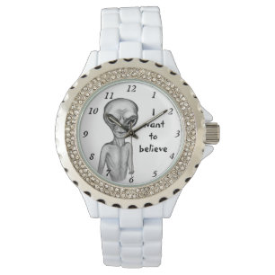 Montre Alien gris, je veux croire