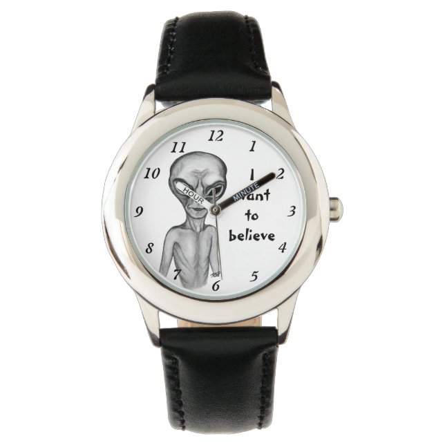 Montre Alien gris, je veux croire (devant)
