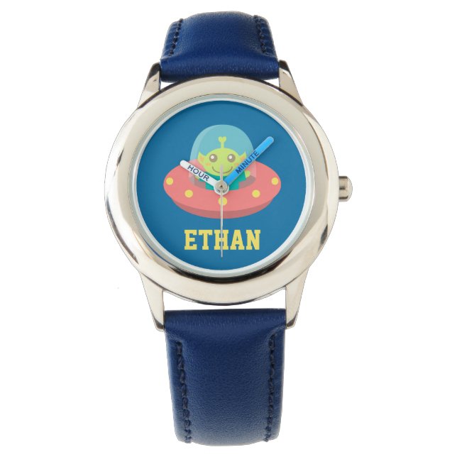 Montre Alien mignon en vaisseau spatial, Espace extra-atm (devant)