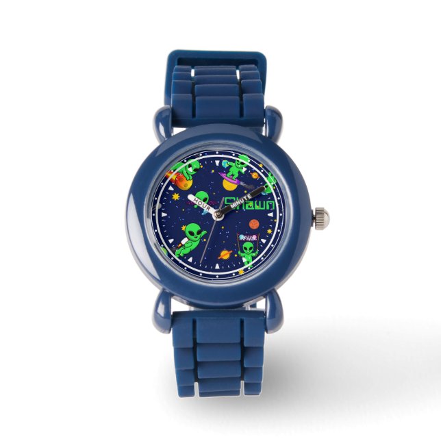 Montre Aliens personnalisés dans l'espace (Recto)