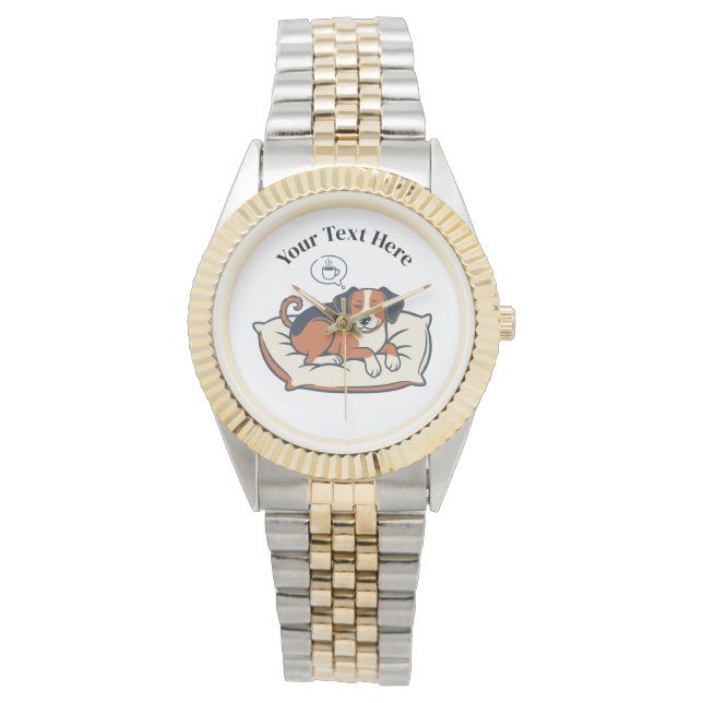 Montre Alimenté par le café et les rêves de chien (devant)