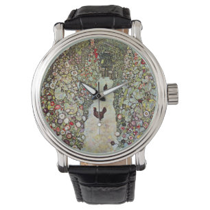 Montre Allée de jardin avec des poules, Gustav Klimt, Art