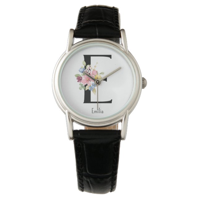 Montre Alphabet de fleurs sauvages E Watch (devant)