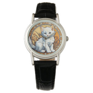 Montre Alphonse Mucha Style Chat