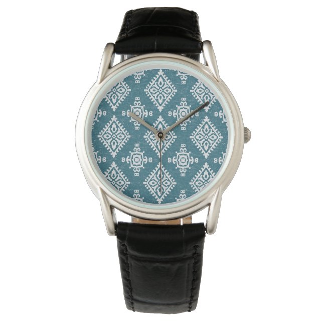 Montre Amadora teal Blue Pattern (devant)