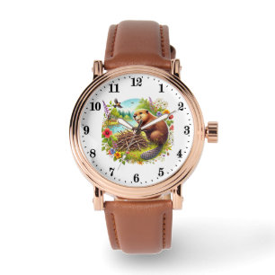 Montre Amateurs de castor animal de dames mignonnes