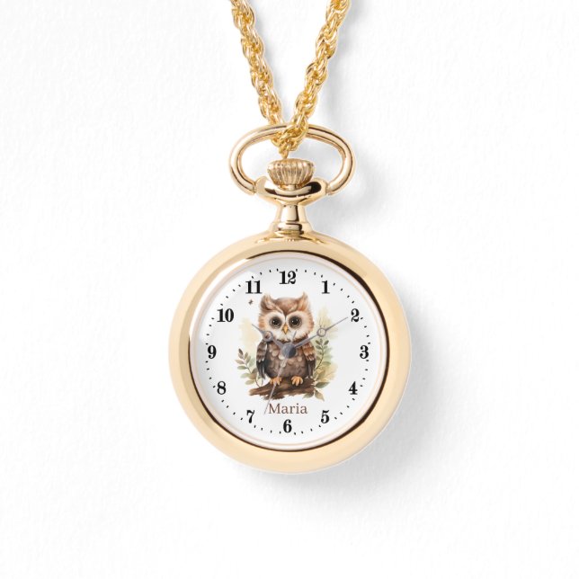 Montre Amateurs de chouette du pays mignon ajouter le nom (Recto)
