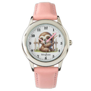 Montre Amateurs de paresse mignons ajouter un nom