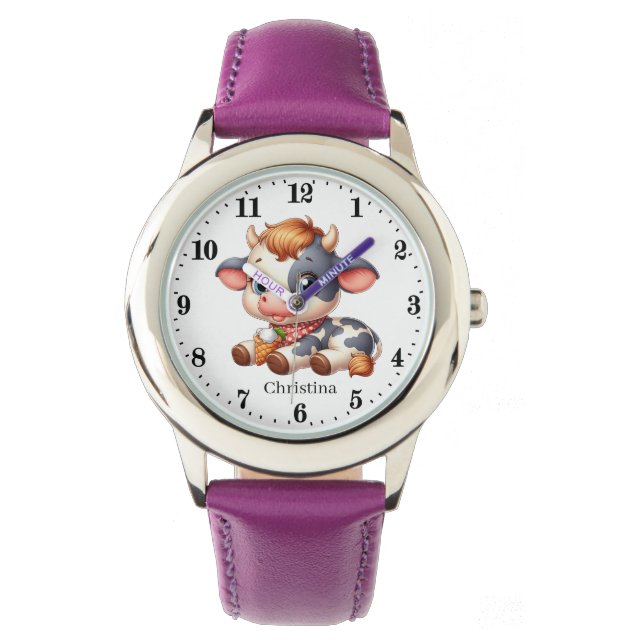 Montre Amateurs de vache blanche grise (devant)