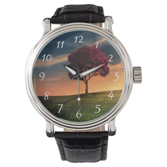 Montre Amazing landscape with a Red Tree at Sunset (devant)