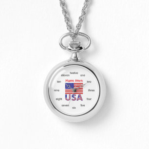 Montre American Flag Numéros de mots personnalisés Collie