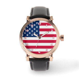 Montre American Flag Watch cadeau USA Patriotic