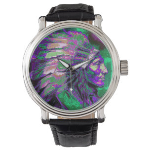 Montre American Indian Chief 3 (couleurs graphiques)