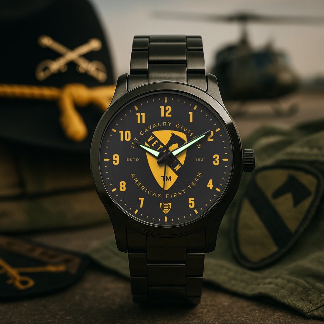 Montre America's First Team Veteran Personalized Black (America's First Team Tribute Personalized Black Stainless Steel Watch)