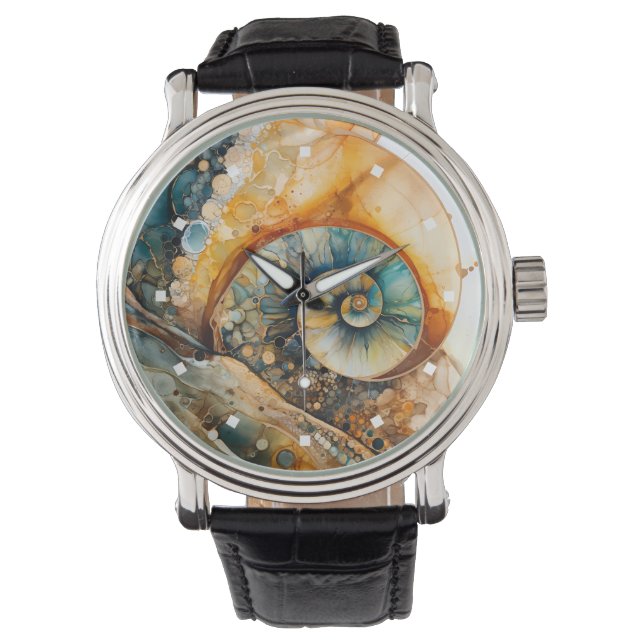Montre Ammonite Gem Fossil Watch (devant)