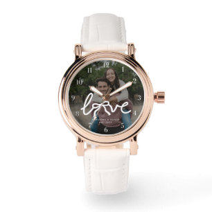 Montre Amour Moderne Typographie Couple Photo Personnalis