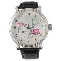 Amour Paris avec Tour Eiffel en Motif Vintage