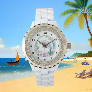 Montre amoureux de dauphins d'aquarelle