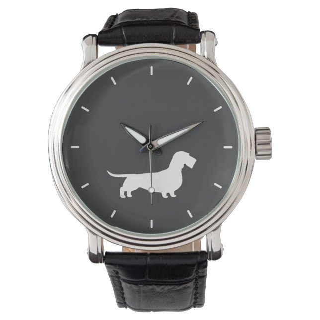 Montre Amoureux des chiens à poils durs Dachshund Silhoue (devant)