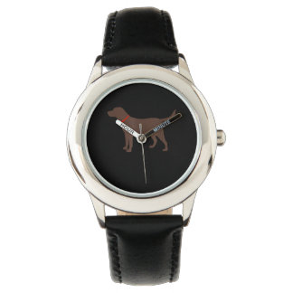 Montre Amoureux des chiens | Chocolat Labrador Chien Silh