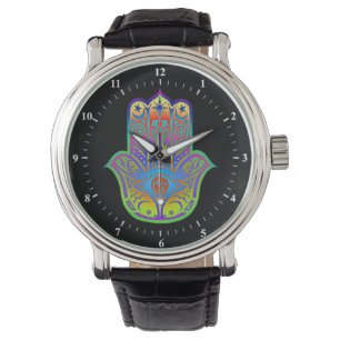Montre amulet hamsa coloré