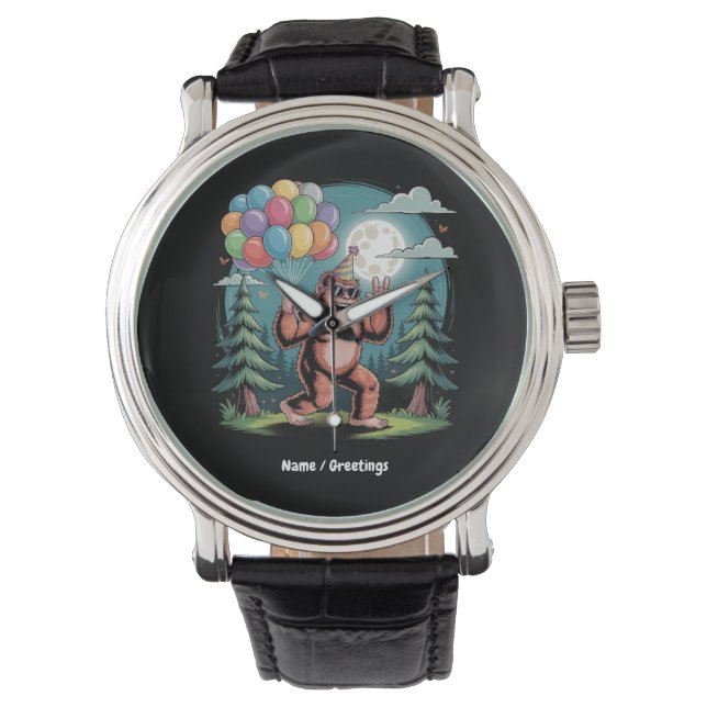 Montre Amusant Bigfoot fête d'anniversaire Bash Balloons (devant)