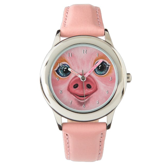Montre amusante avec Happy Pig Smile (devant)