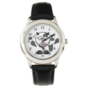 Montre Amusants caricature ronde Vache enfants