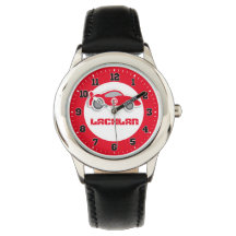 Amusants enfants voiture rouge ajouter votre nom &